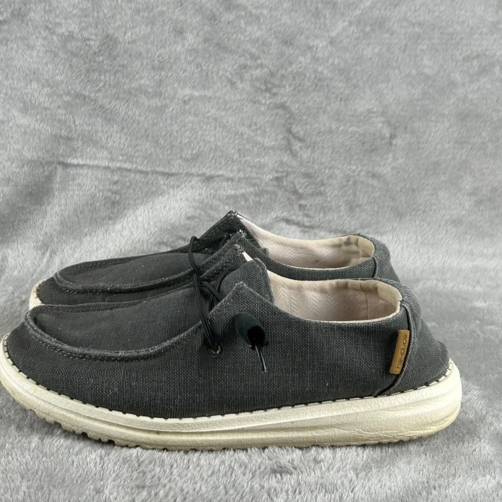 Hey Dude Wendy Chambray Off Black Slip On Loafers Womens Size 5 1214194949